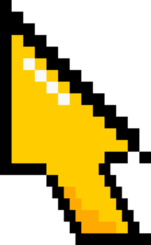 Yellow arrow mouse pixel png