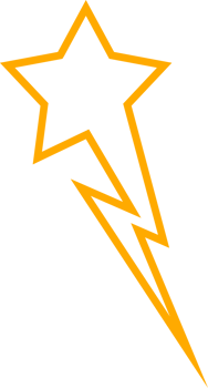 Yellow line shooting star thunder bolt png