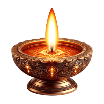 A glowing traditional diya oil lamp spreading warmth and light for Diwali night png