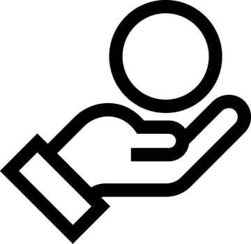 Bank Hand Holding Coin Icon vector