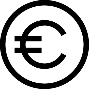 European Euro Coin Icon vector