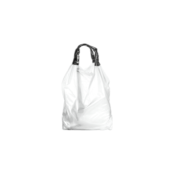 Simple plastic shopping bag with handles isolated on png