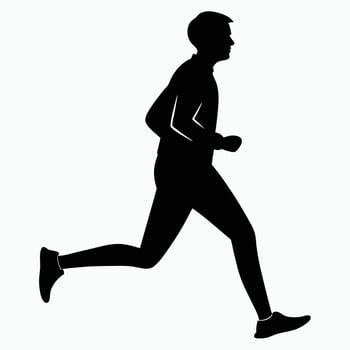 Minimalist Upright Running Man Silhouette Illustration vector