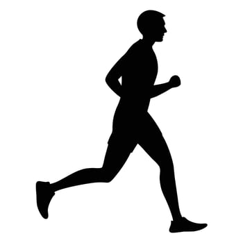 Simple Runner Silhouette in Upright Running Pose vector