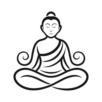 lord of Buddha line art vector