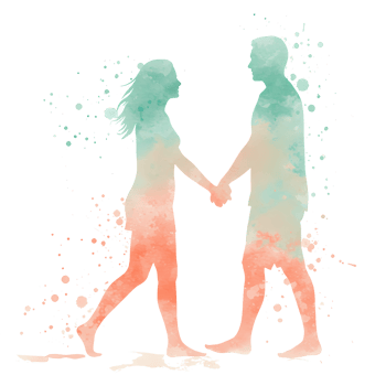 Silhouette of person proposing with ring box filled with galaxy and nebula design with stars on transparent background png