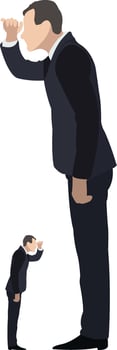 Businessman looking far away representing vision and future growth vector