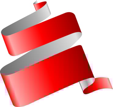 3D Illustration, icon Red Ribbon vector