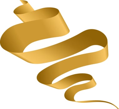 Gold Ribbon 3D Illustration vector