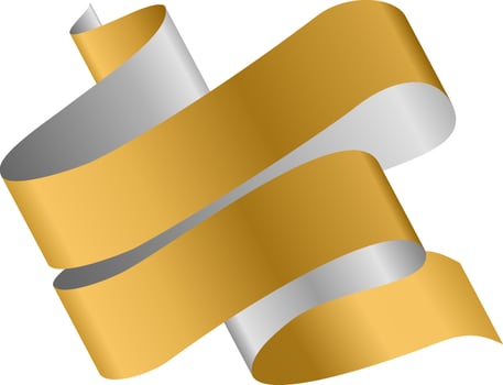 3D Illustration, icon Golden Ribbon vector