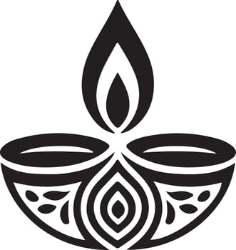 Black Diwali lamp logo symbol Art, Icons, and Graphics for designers vector