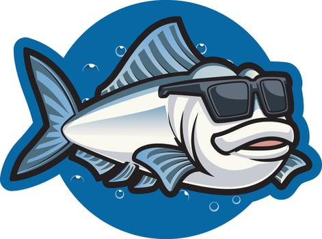 fish cool logo for fishing vector