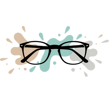 Eyeglasses with a colorful splash design creating a vibrant and artistic visual representation art on transparent background png