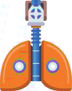 A flat style icon representing tech organ vector