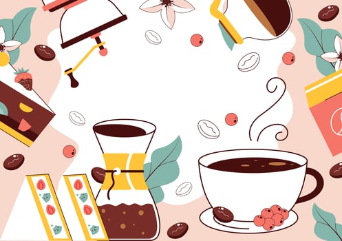 Espresso Coffee Cup and Beans Illustration for National Espresso Day on November 23 in Flat Cartoon Style vector