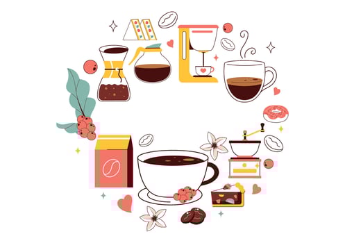 National Espresso Day Illustration with Coffee Cup and Beans in Flat Cartoon Style Background on November 23 vector