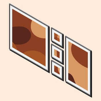 Abstract wall art in warm colors vector