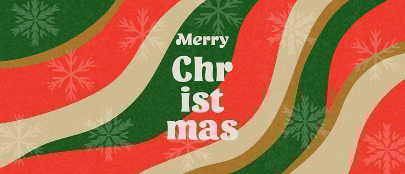 Merry Christmas background with festive waves vector