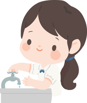 girl washing her hands in a sink png
