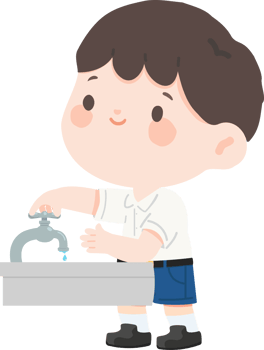 Boy washing his hands clipart png