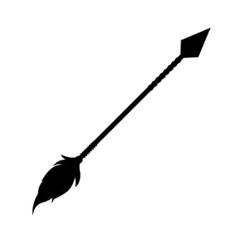 Black arrow icon isolated on white background. Medieval weapon. illustration vector