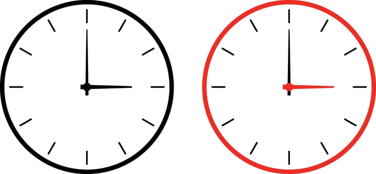 wall clock icon set. Watch icon symbol. wristwatch elements. Antique racy icons vector