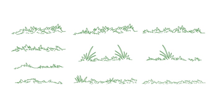 Hand Drawn Grass Line vector