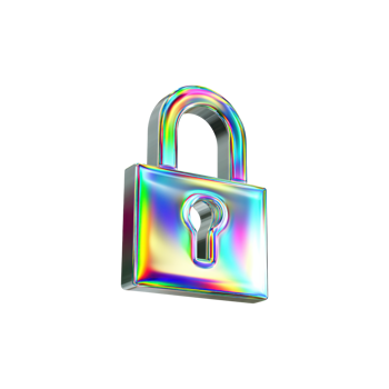 Colorful Iridescent Padlock Symbolizing Security And Digital Protection Isolated On Transparent Background png