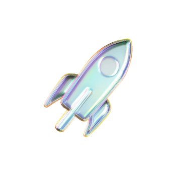 Holographic Rocket Icon. Futuristic Design Symbolizing Innovation And Technology Isolated On Transparent Background png