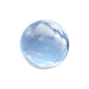 Glass Sphere Reflecting Sky And Clouds. Symbolizes Clarity, Reflection, And Tranquility Isolated On Transparent Background png