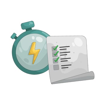 Checklist with Stopwatch Illustration vector