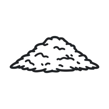 Pile of flour on a kitchen counter for baking projects vector