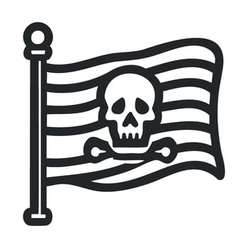 Symbolic pirate flag with skull and crossbones design for creative use vector