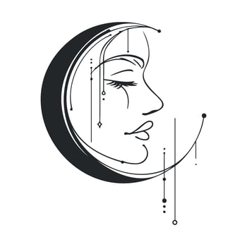 Elegant moon face design for creative projects and art decoration vector