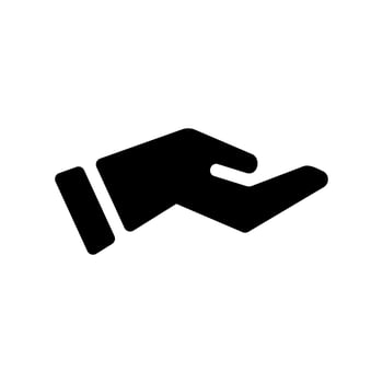 Simple black icon with a theme hand vector