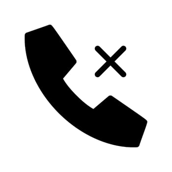 Simple black icon with a theme decline call vector