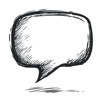 Hand drawn speech bubble for communication and dialogue design vector