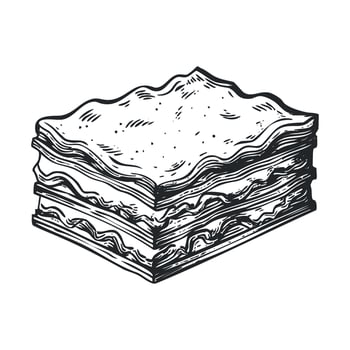 Delicious layered pasta dish perfect for Italian cuisine lovers vector