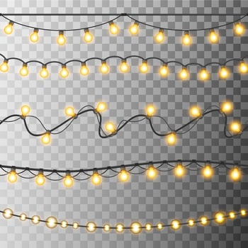 String lights in various patterns vector