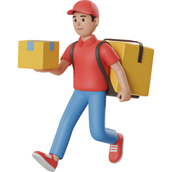 Delivery Man Running with Package png