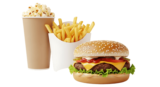 Burger fries combo png