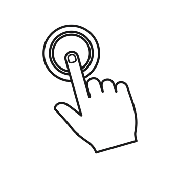 Hand touching button png
