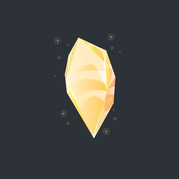 Magic Crystal Gem In Yellow Orange Color For Games Or Slots Or Casino Design vector