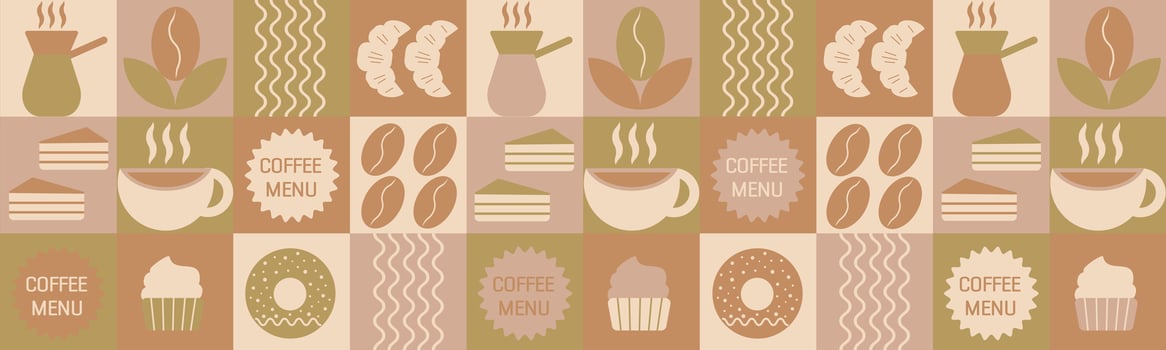 Coffee menu with desserts and drinks vector