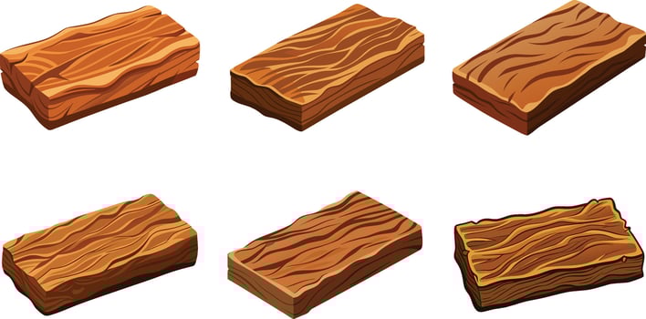 Wooden blocks set vector