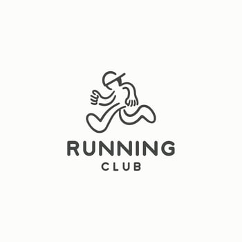 Simple hand drawn running club logo vector