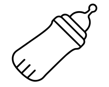 Simple Line Drawing of a Baby Bottle, Isolated on White Background, Clean and Minimalist Design, Perfect for Infographics or Branding vector
