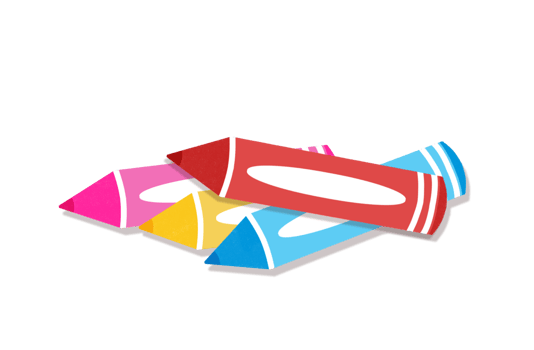 blue yellow pink red crayons cartoon png