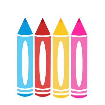 Colorful cartoon crayons on a transparent background png
