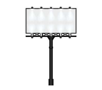 Blank advertising billboard with lights vector
